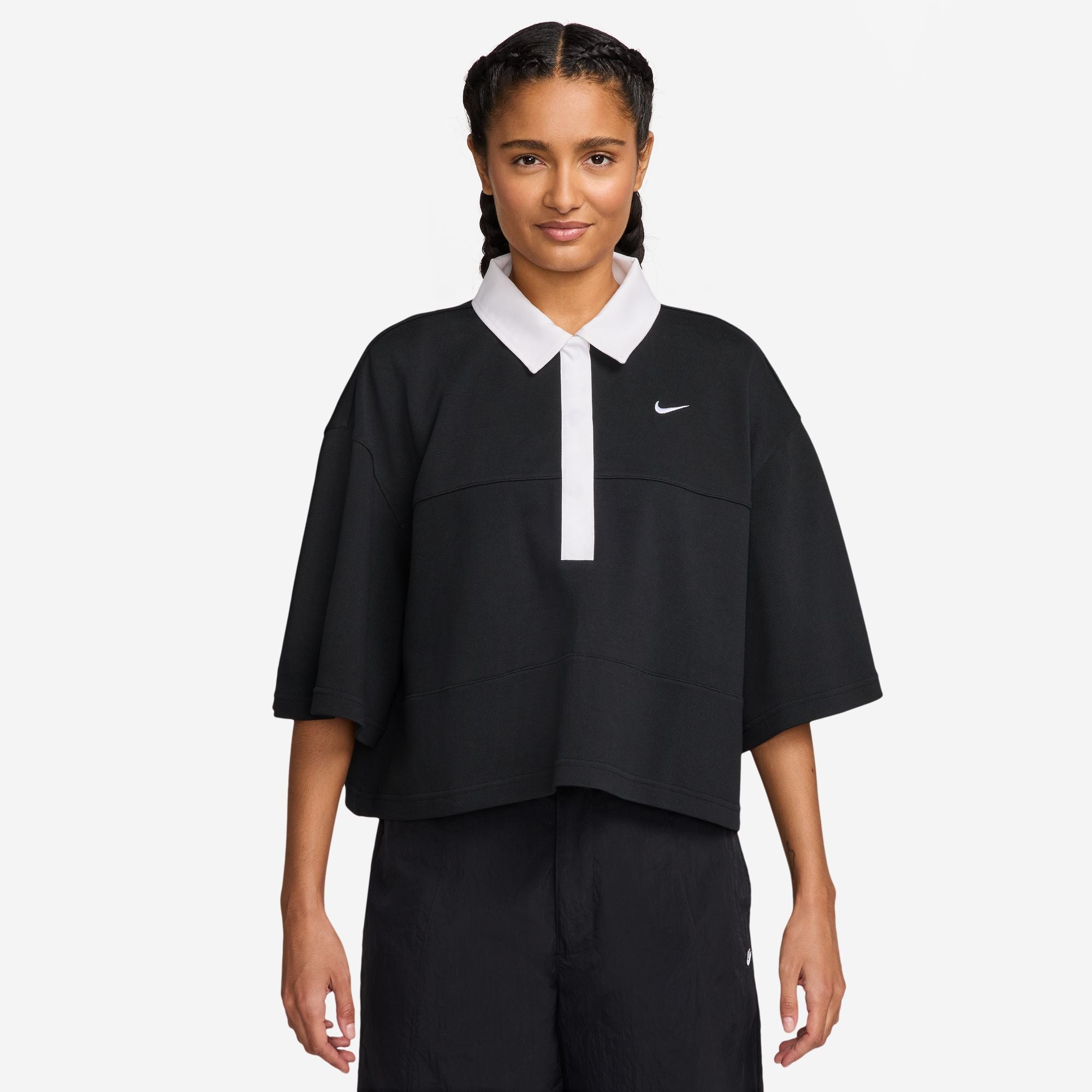 black nike polo shirt womens