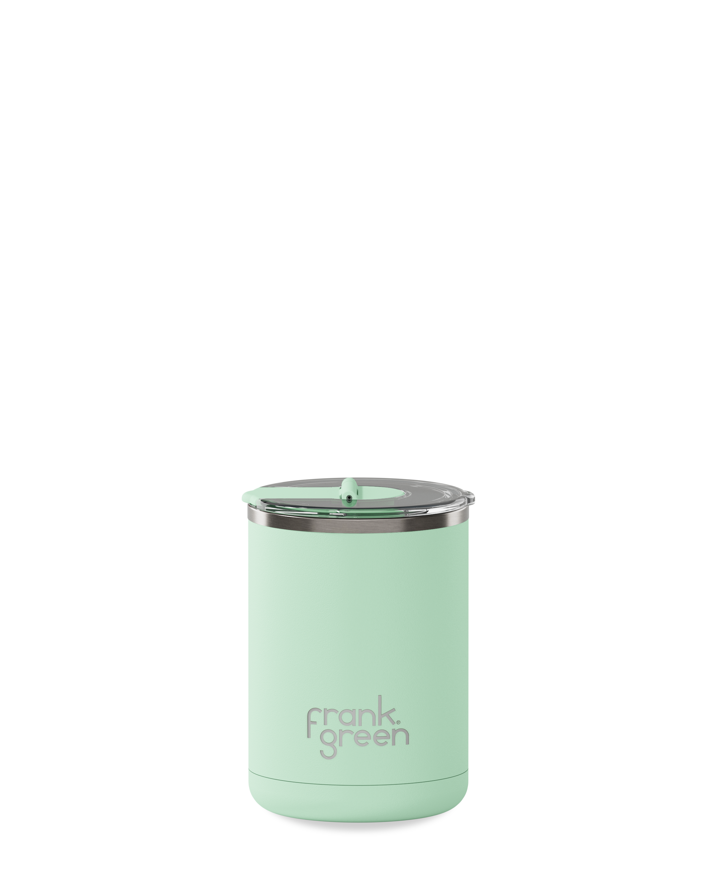 FRANK GREEN 12OZ CERAMIC COFFEE CUP WITH HINGED LID MINT GELATO