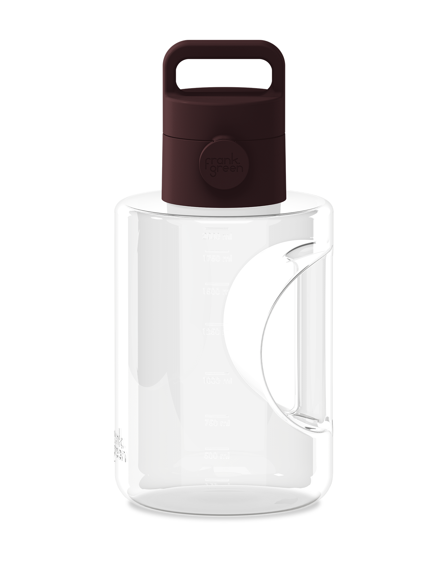 FRANK GREEN 68OZ TITAN REUSABLE BOTTLE CLEAR WITH GRIP & SIP LID CHOCOLATE