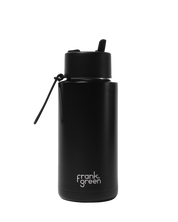 FRANK GREEN 34oz SS CERAMIC REUSABLE BOTTLE COURTSIDE MIDNIGHT w FLIP STRAW LID