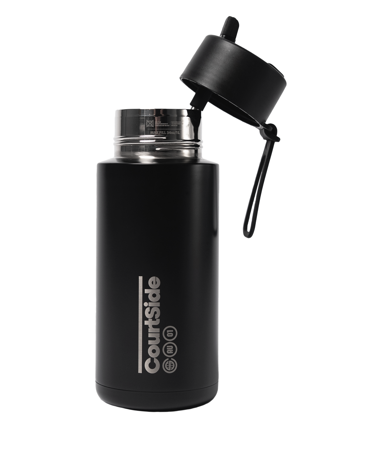 FRANK GREEN 34oz SS CERAMIC REUSABLE BOTTLE COURTSIDE MIDNIGHT w FLIP STRAW LID