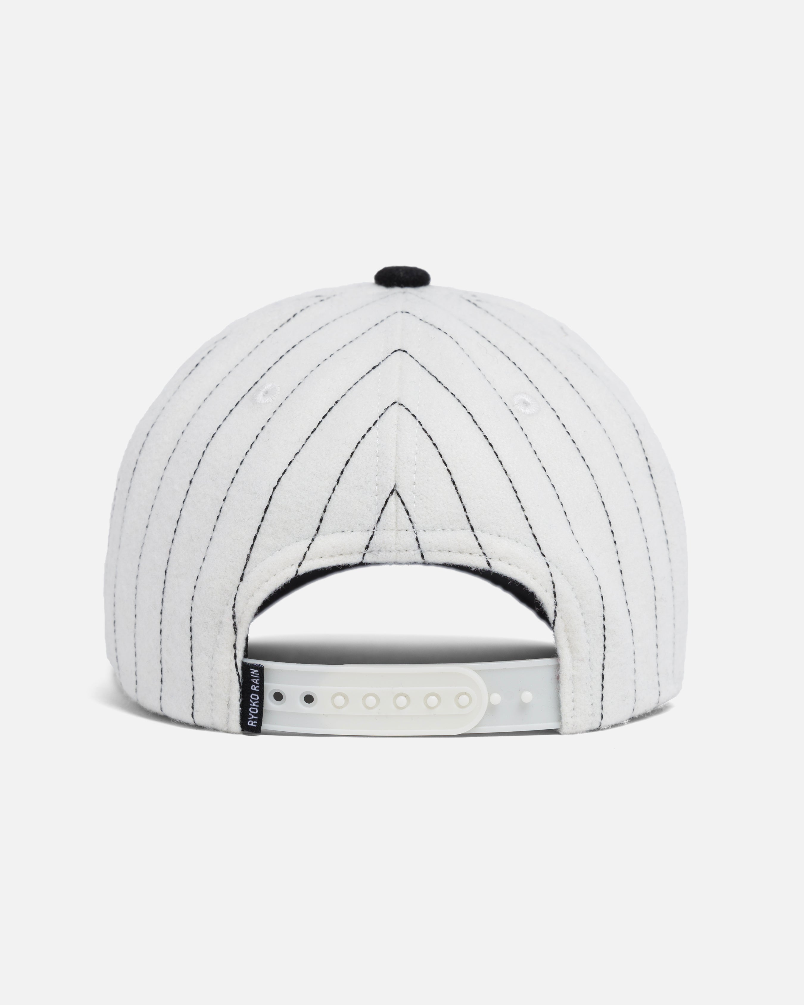 RYOKO RAIN WOOL PINSTRIPED SNAPBACK