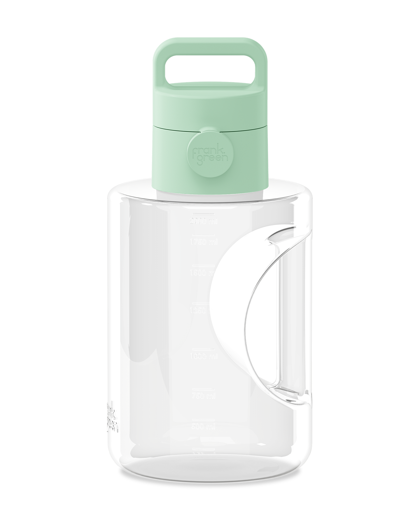 FRANK GREEN 68OZ TITAN REUSABLE BOTTLE CLEAR WITH GRIP & SIP LID MINT GELATO