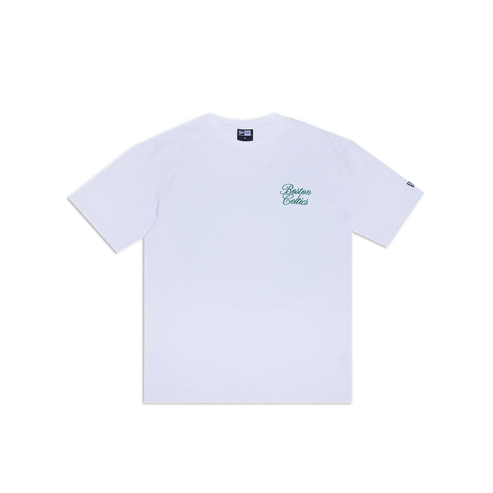 NEW ERA TEE CURSIVE BOSTON CELTICS WHI