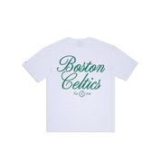 NEW ERA TEE CURSIVE BOSTON CELTICS WHI