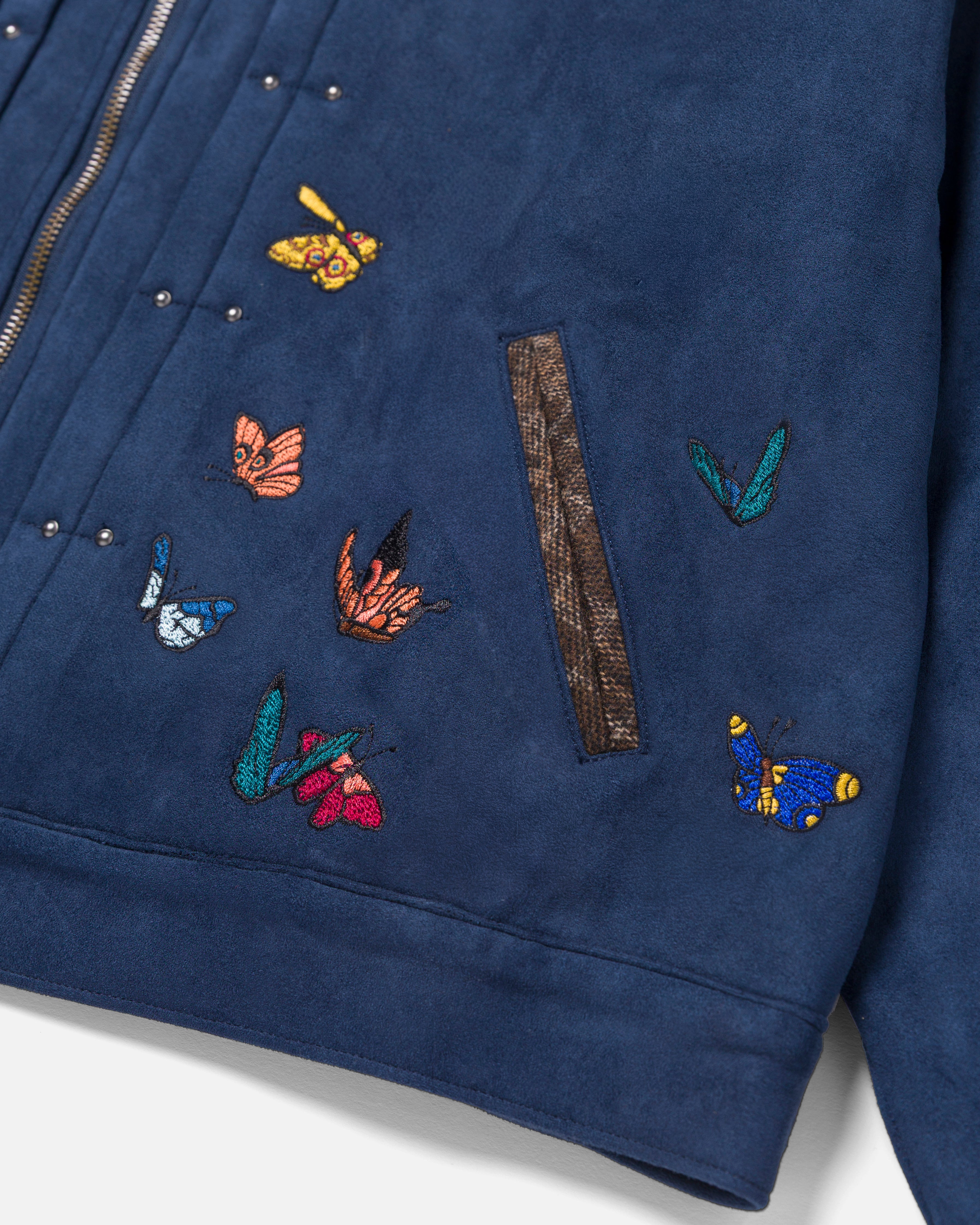 RYOKO RAIN INDIGO SUEDE FLIGHT WORK JACKET