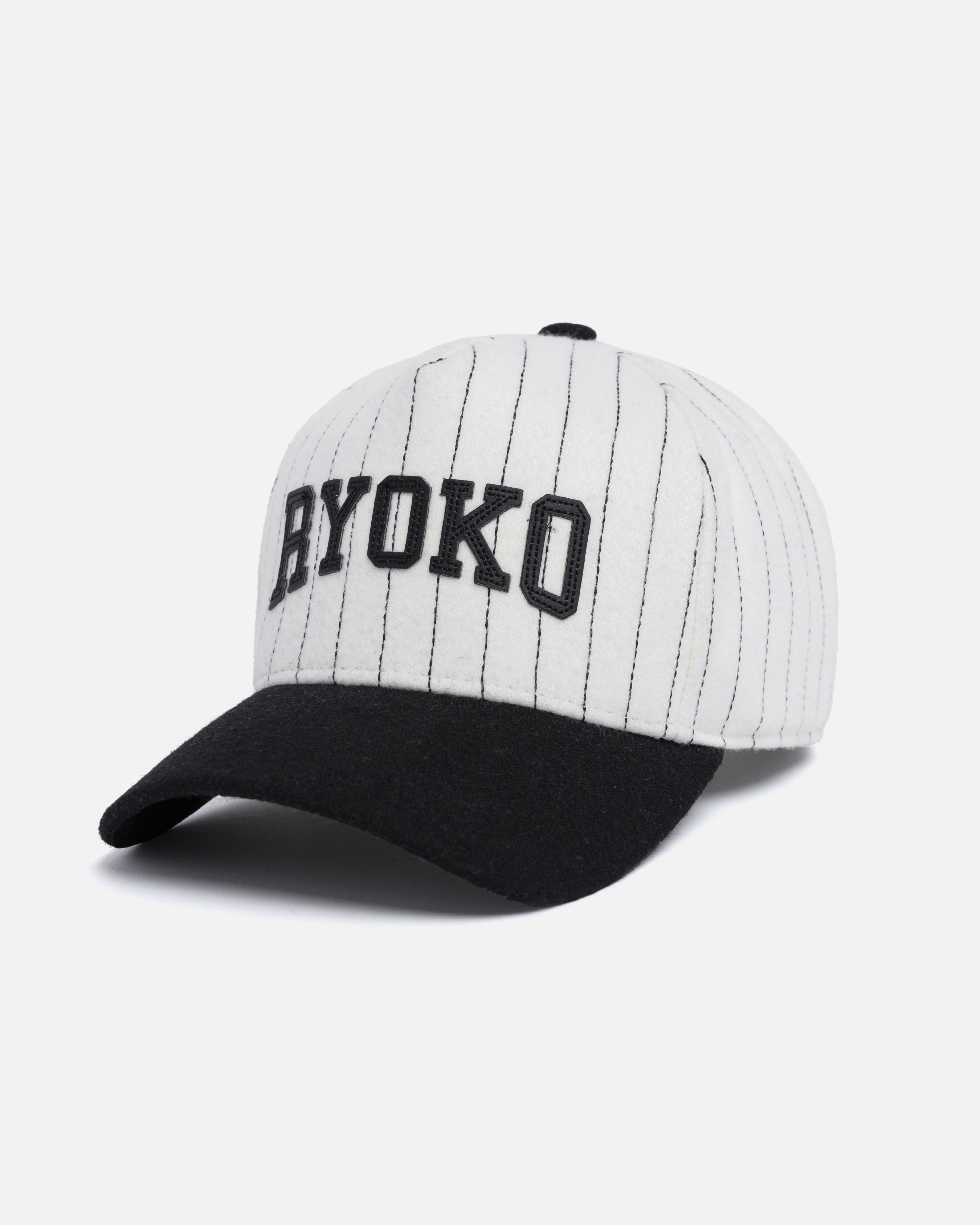 RYOKO RAIN WOOL PINSTRIPED SNAPBACK
