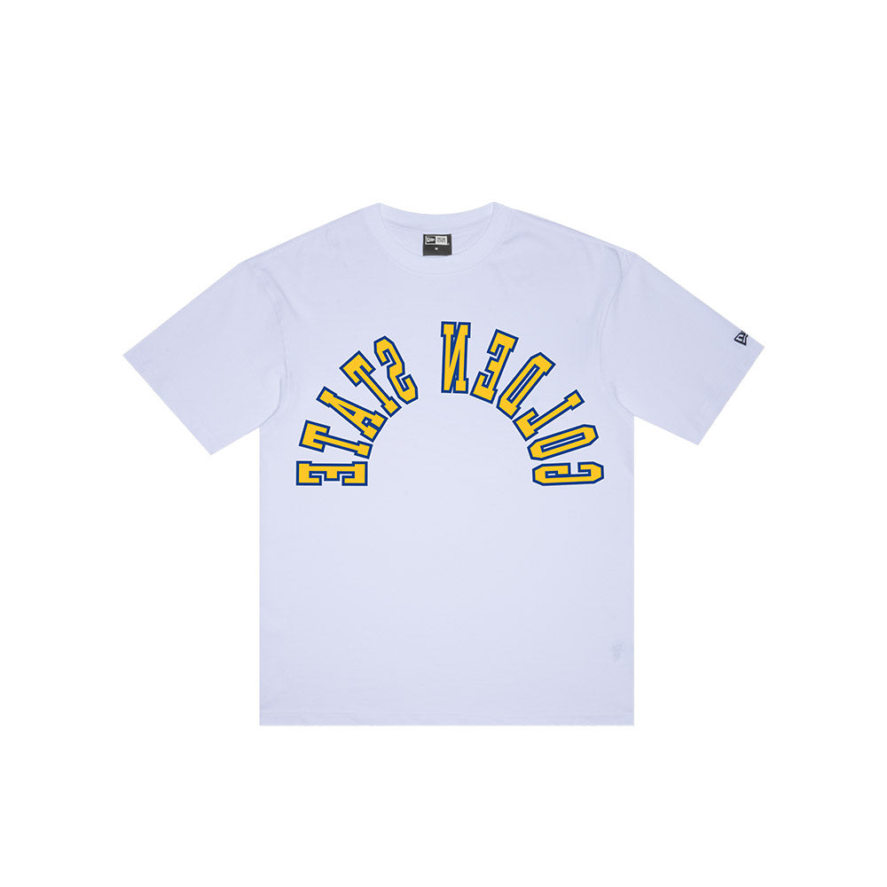 NEW ERA TEE UPSIDE DOWN GS WARRIORS WHI
