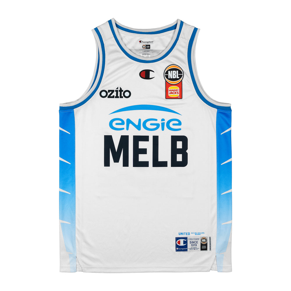 MELBOURNE UNITED ALTERNATE JERSEY-WHITE BLANK