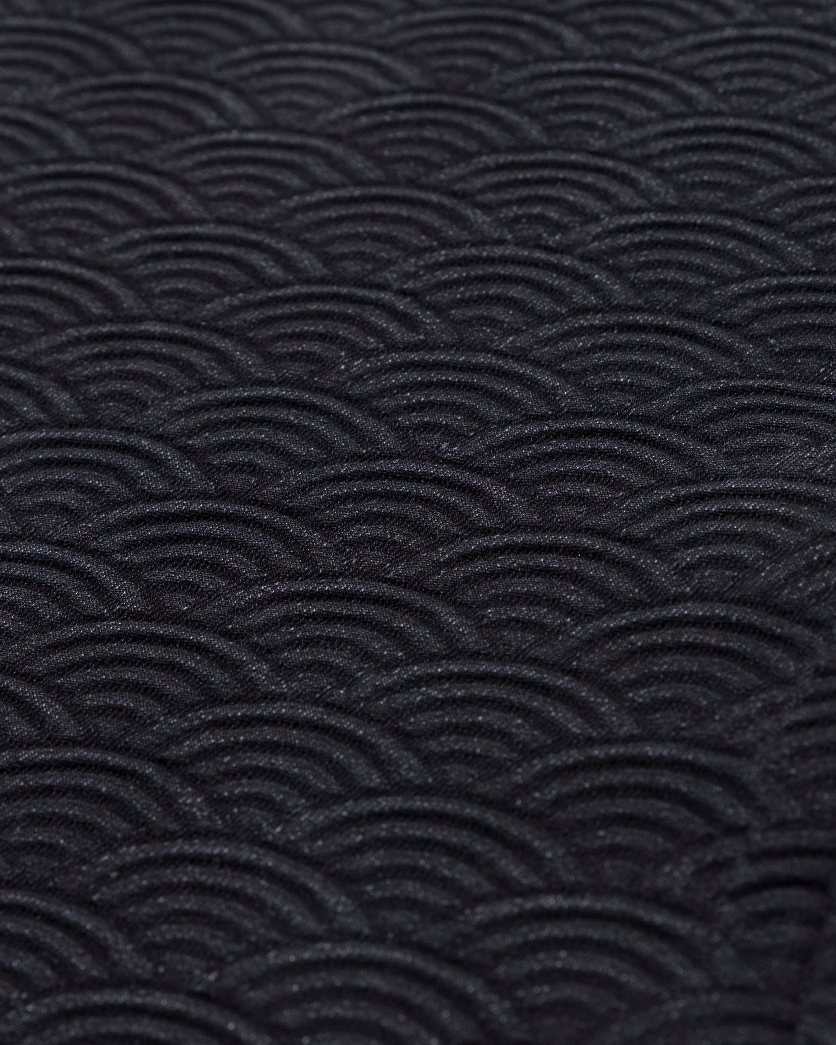 RYOKO RAIN SEIGAIHA JACQUARD DENIM JEANS - BLACK