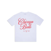NEW ERA TEE CURSIVE CHICAGO BULLS WHI
