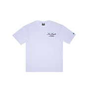 NEW ERA TEE CURSIVE LOS ANGELES LAKERS WHI