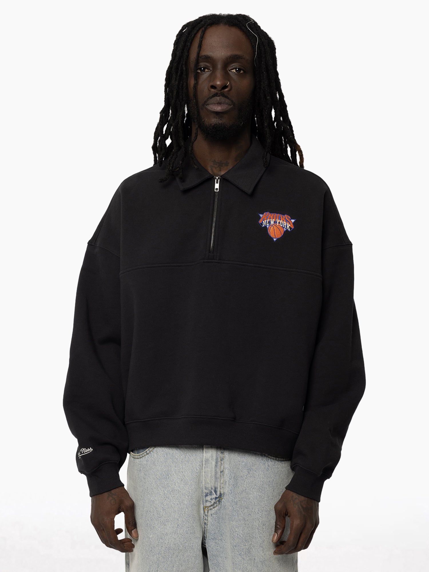 MITCHELL & NESS BOXY 1/4 ZIP CREW KNKS