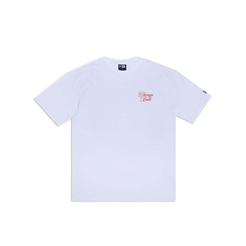 NEW ERA TEE CURSIVE CHICAGO BULLS WHI