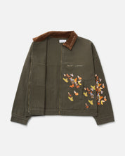 RYOKO RAIN GREEN BUTTERFLY WORK JACKET