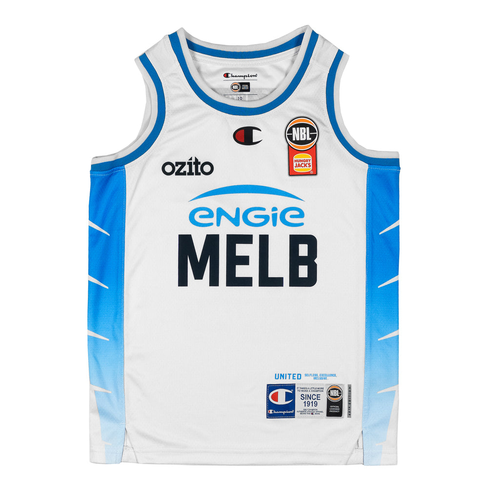 MELBOURNE UNITED YOUTH ALTERNATE JERSEY-WHITE BLANK
