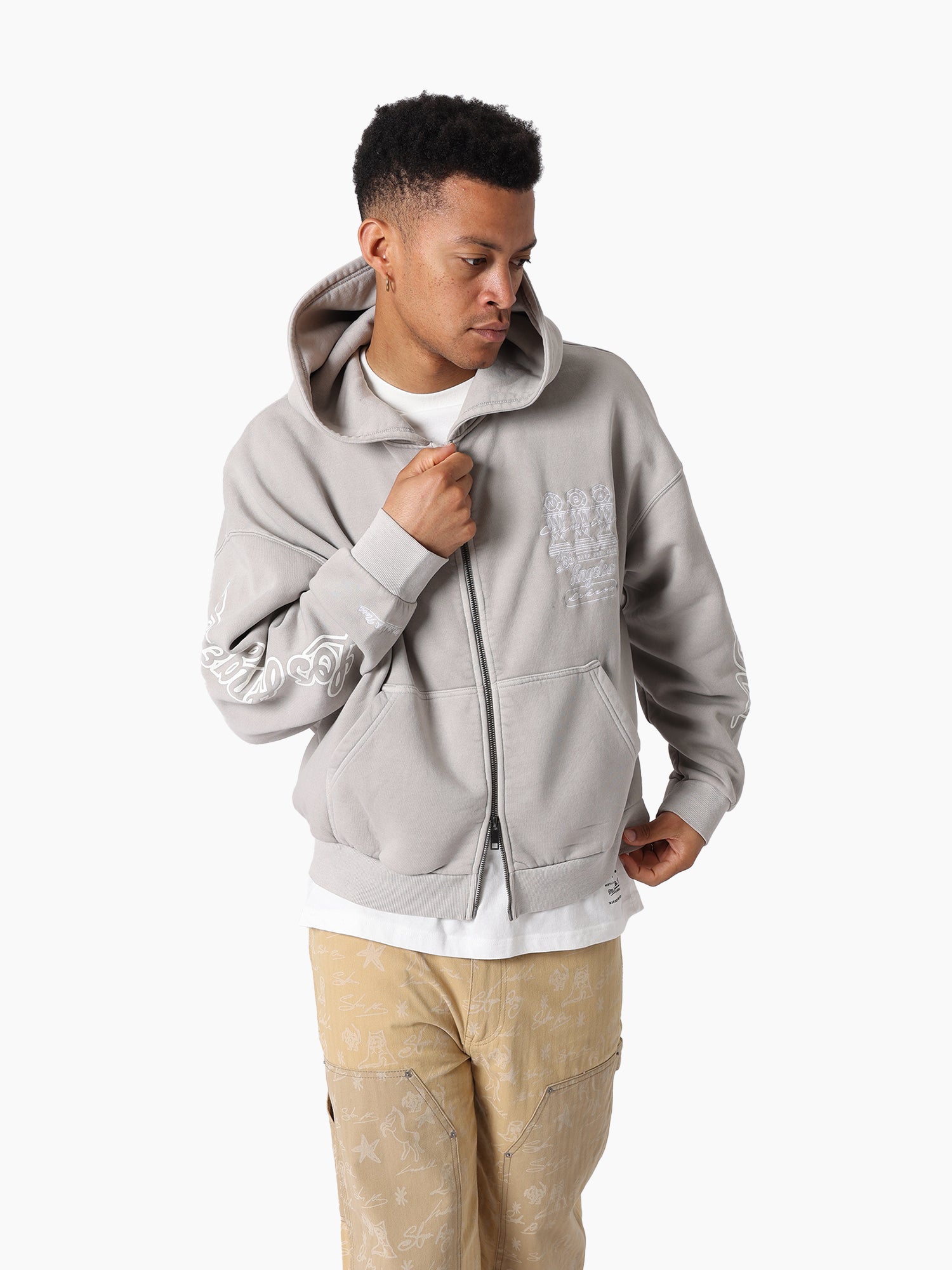 MITCHELL & NESS BACK2BACK2BACK ZIP HOODY LAKERS