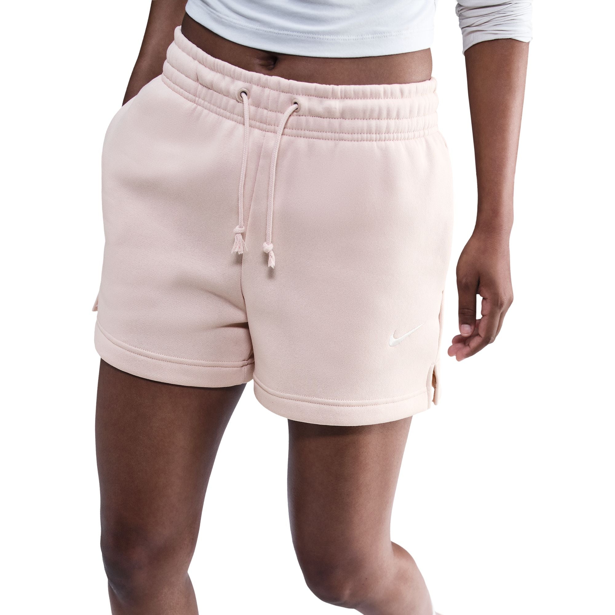 NIKE WOMENS PHOENIX FLEECE MID-RISE 4" SHORT