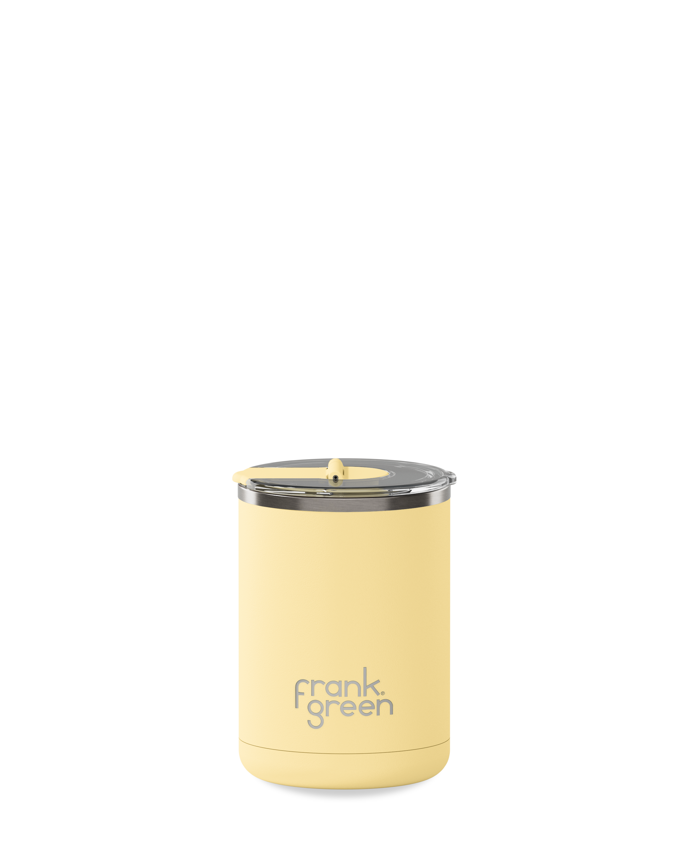 FRANK GREEN CERAMIC COFFEE CUP WITH HINGED LID 12OZ