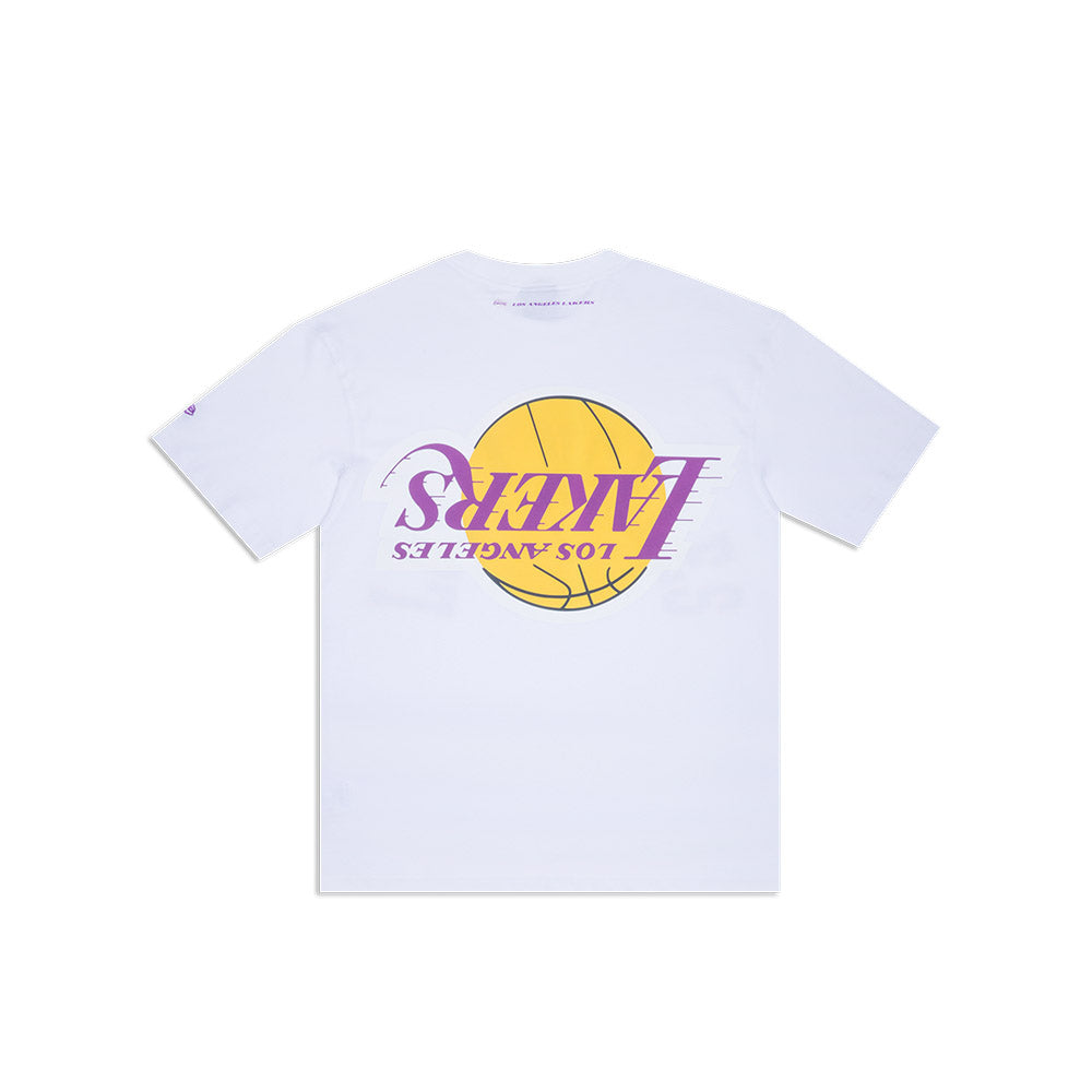 NEW ERA TEE UPSIDE DOWN LA LAKERS WHI