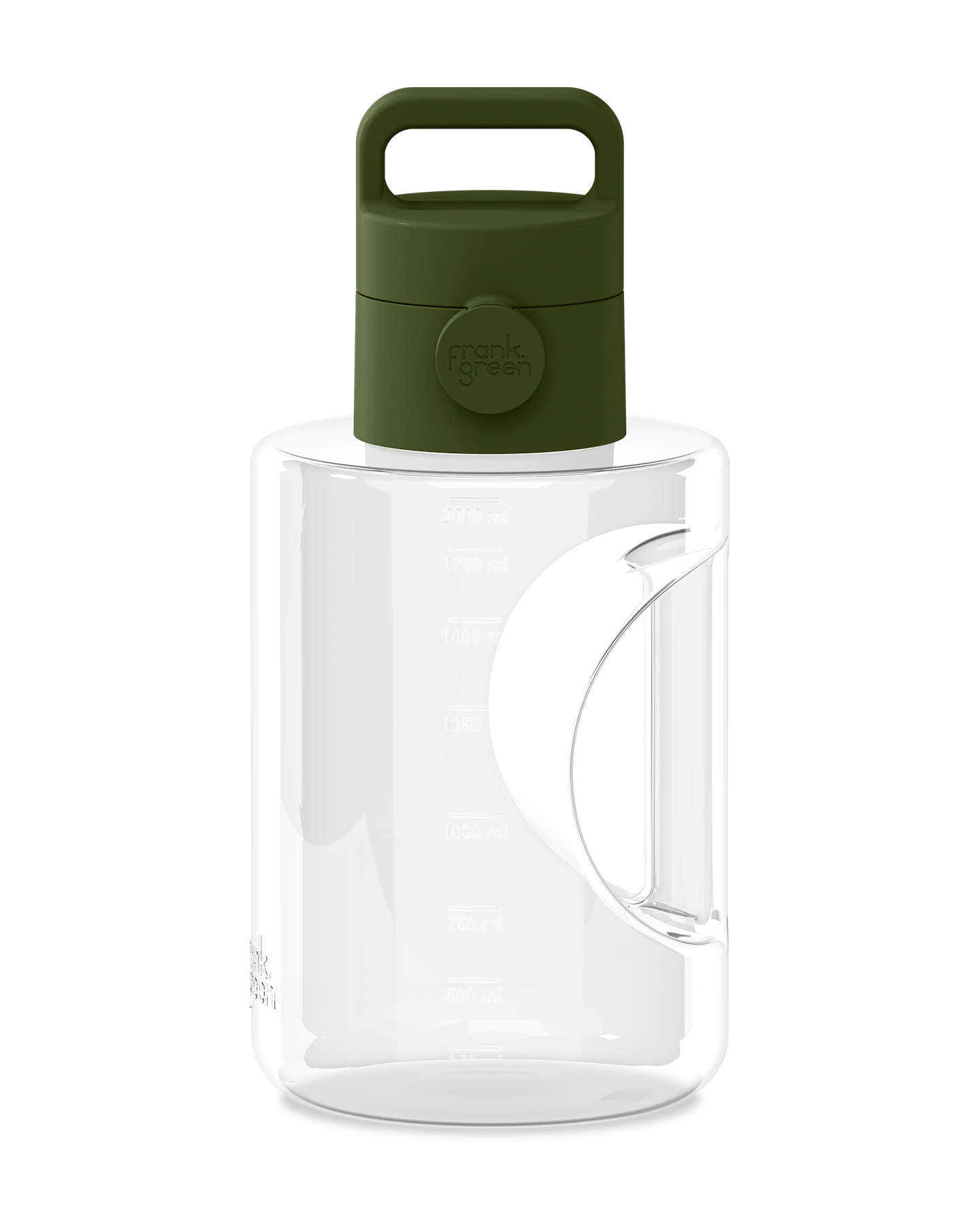 FRANK GREEN 68OZ TITAN REUSABLE BOTTLE CLEAR WITH GRIP & SIP LID KHAKI