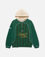 RYOKO RAIN RUGBY JERSEY HOODIE- GREEN
