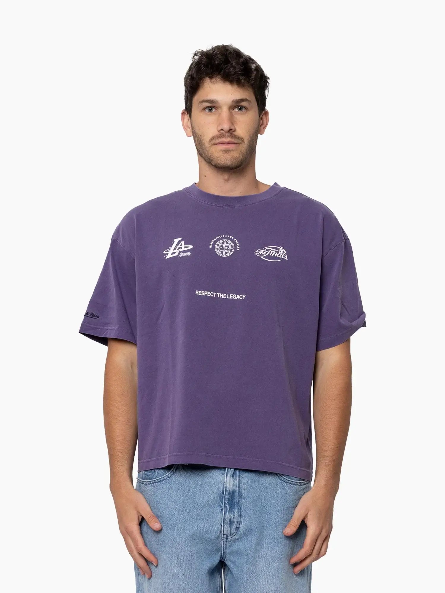 MITCHELL & NESS LA LAKERS TRI LOGO TEE