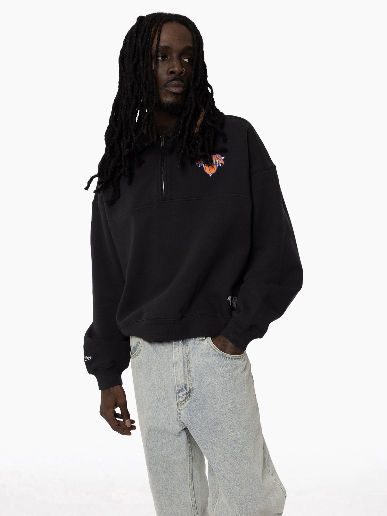 MITCHELL & NESS BOXY 1/4 ZIP CREW KNKS