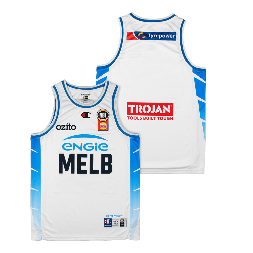MELBOURNE UNITED ALTERNATE JERSEY-WHITE BLANK