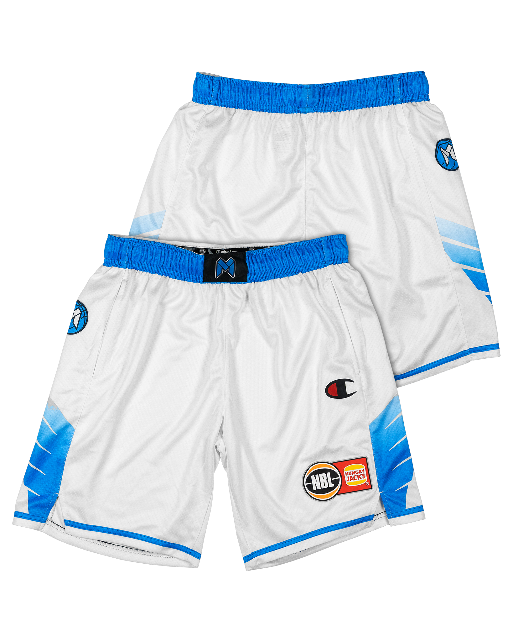 MELBOURNE UNITED YOUTH ALTERNATE SHORTS-WHITE