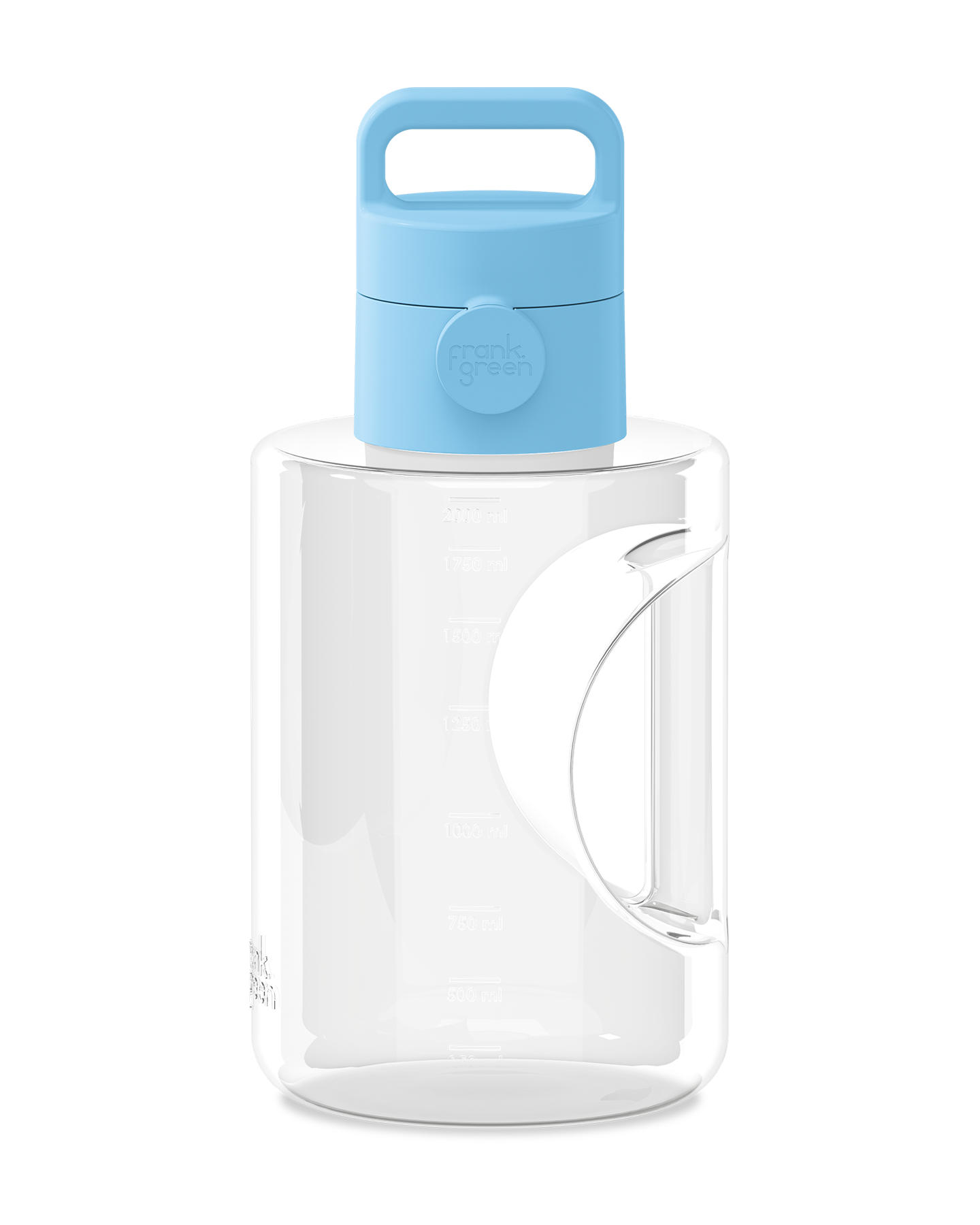 FRANK GREEN 68OZ TITAN REUSABLE BOTTLE CLEAR WITH GRIP & SIP LID SKY BLUE