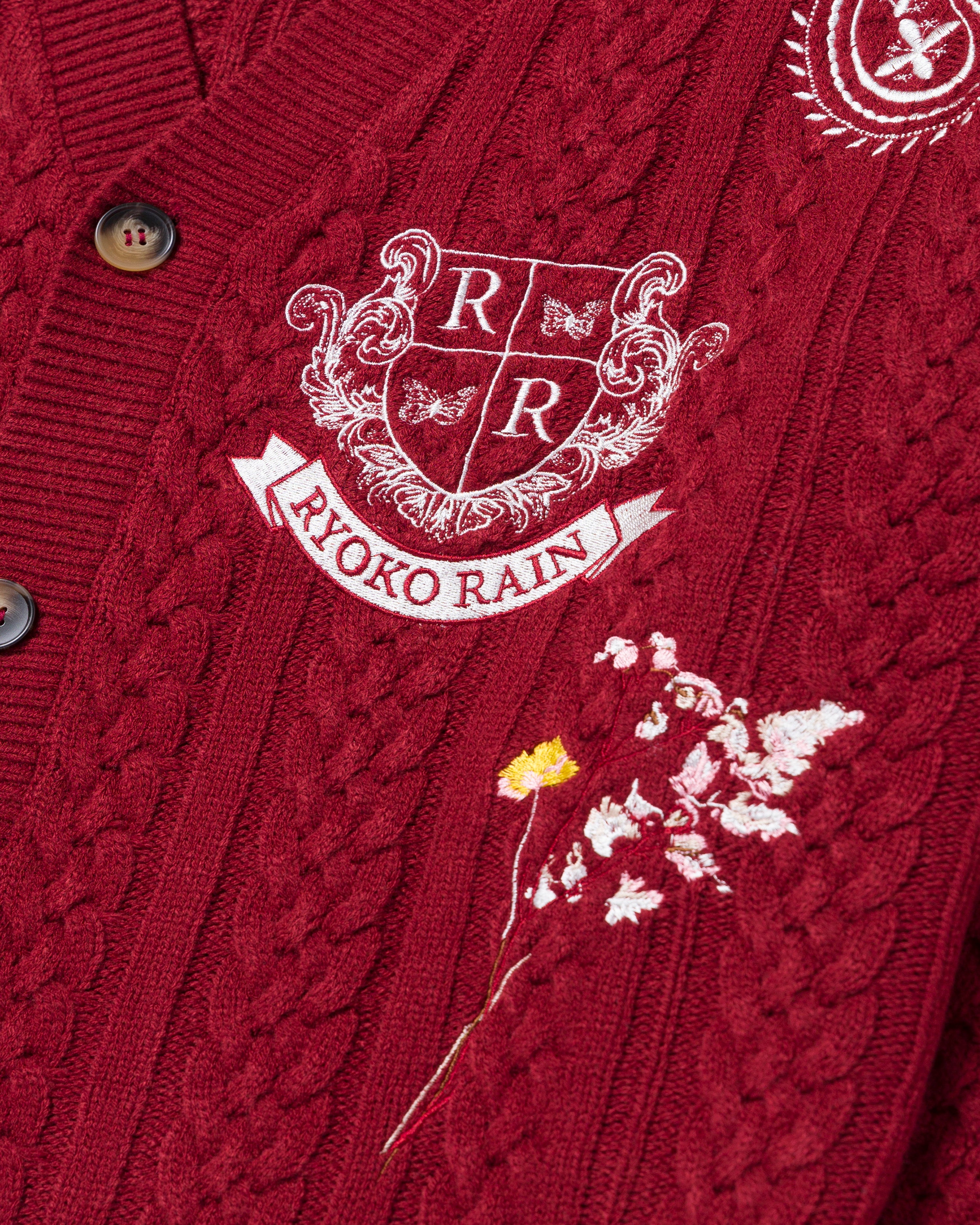 RYOKO RAIN CABLE KNIT CARDIGAN