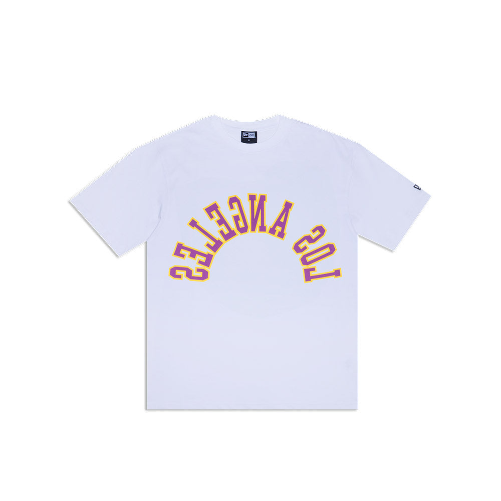 NEW ERA TEE UPSIDE DOWN LA LAKERS WHI