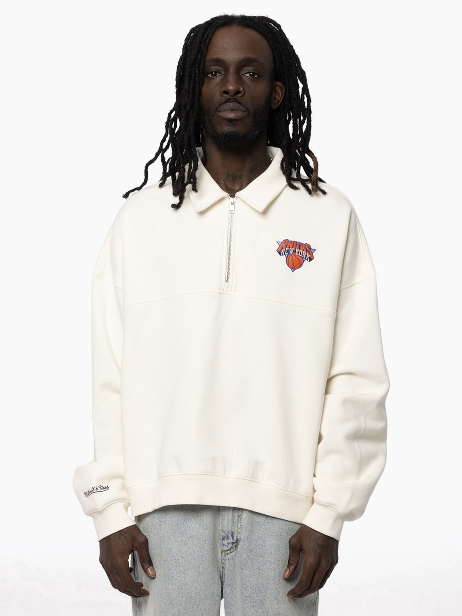 MITCHELL & NESS NY KNICKS BOXY 1/4 ZIP