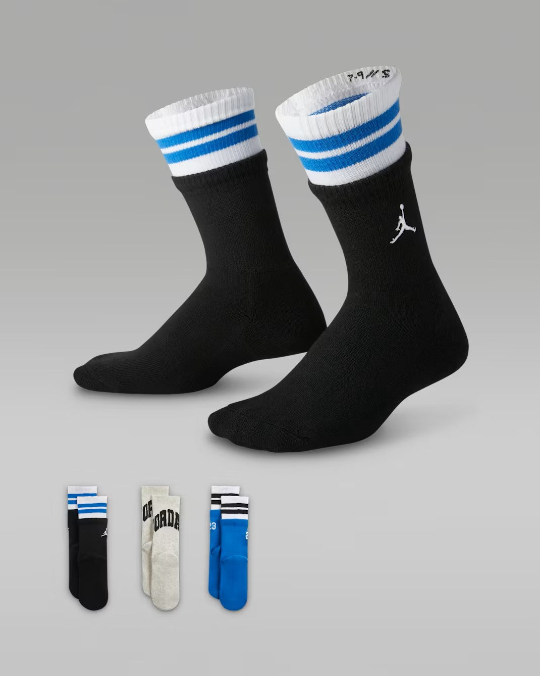 JORDAN MVP 3PK CREW SOCK- KIDS