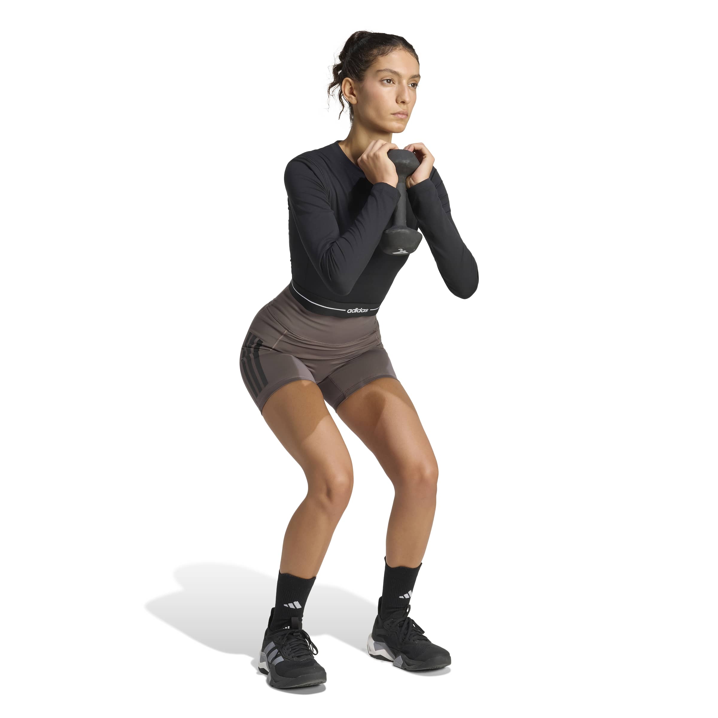 ADIDAS WOMENS HYPERGLAM CROPPED LONG SLEEVE