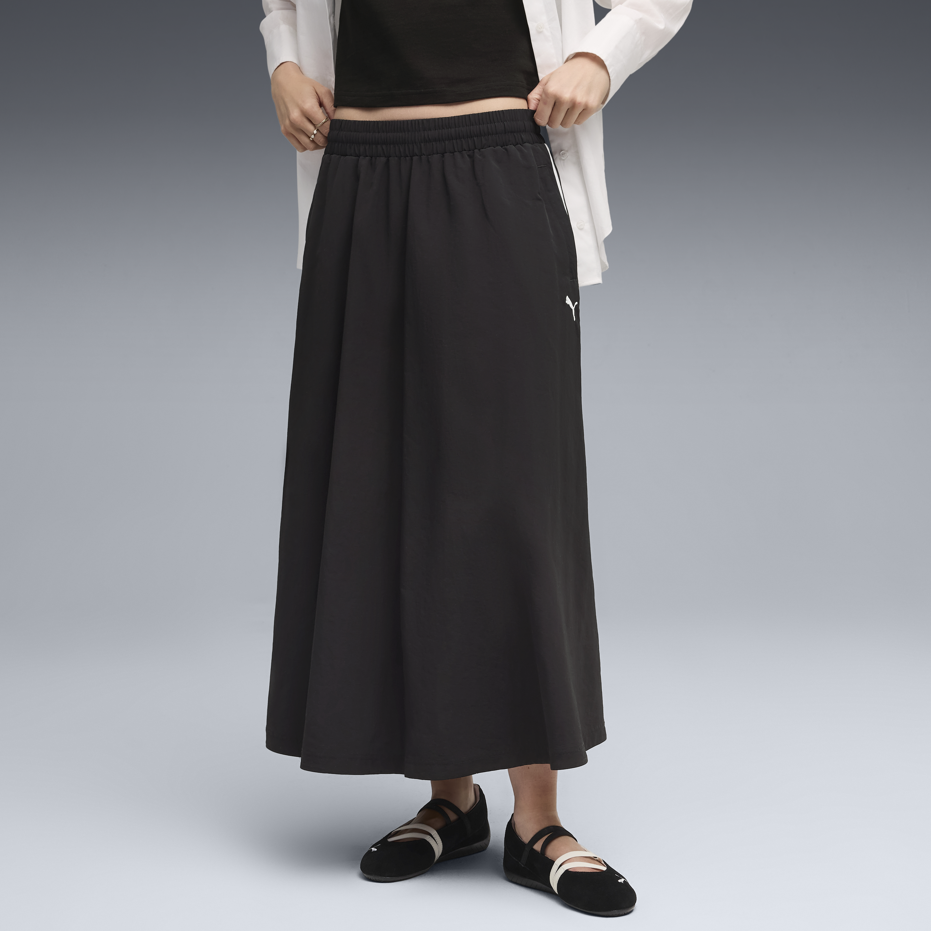 PUMA T7 WOVEN MIDI SKIRT WOMENS