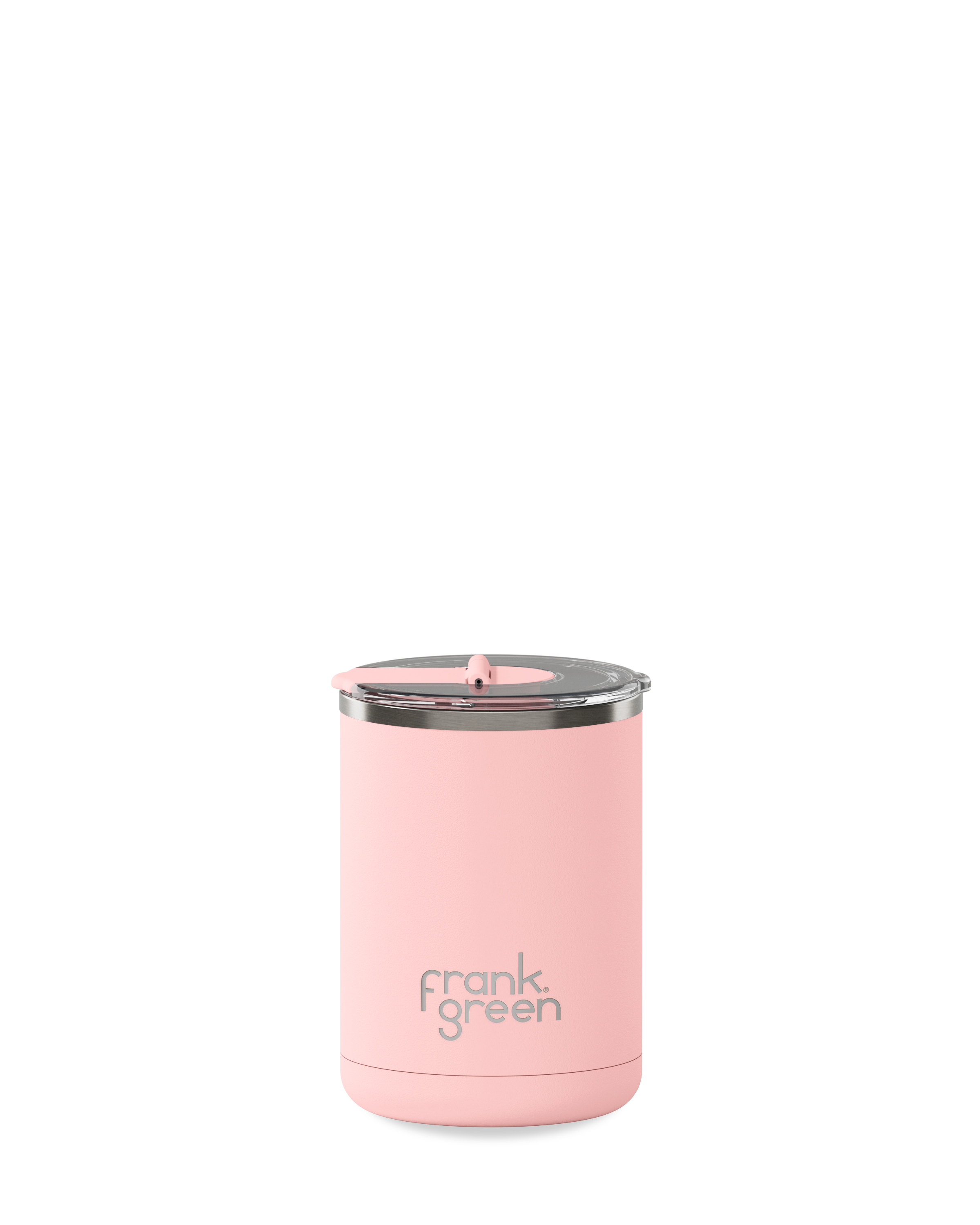 FRANK GREEN 12OZ CERAMIC COFFEE CUP WITH HINGED LID BLUSHED