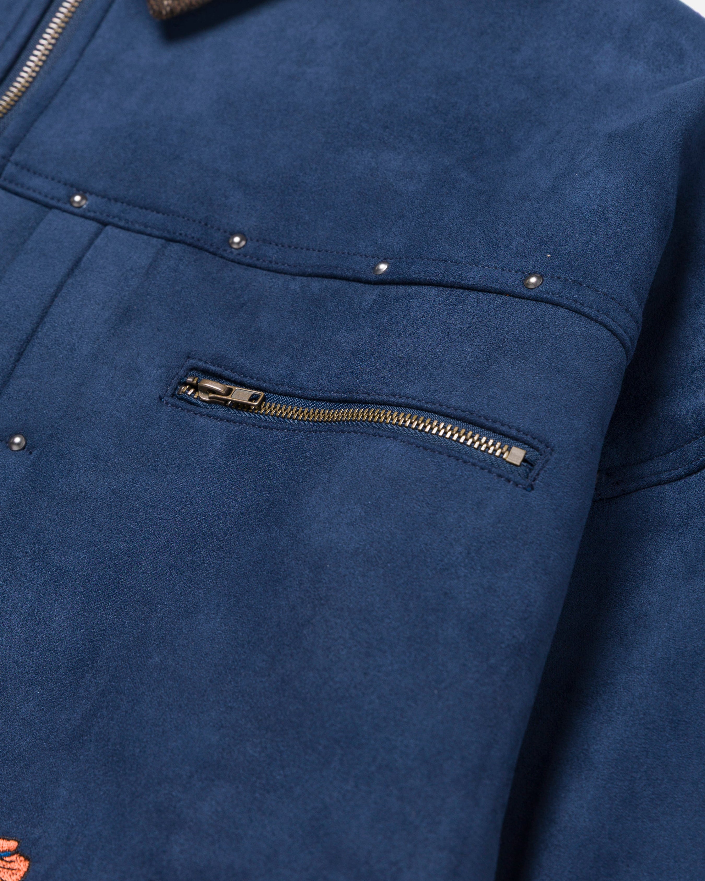 RYOKO RAIN INDIGO SUEDE FLIGHT WORK JACKET