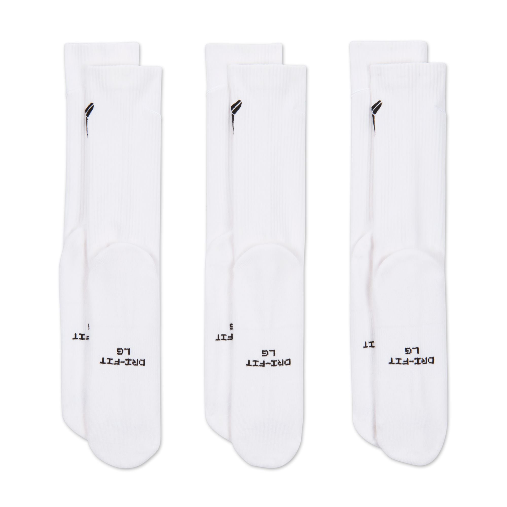 NIKE KOBE UNISEX EVERYDAY ELEVATED CREW SOCKS - 3 PACK