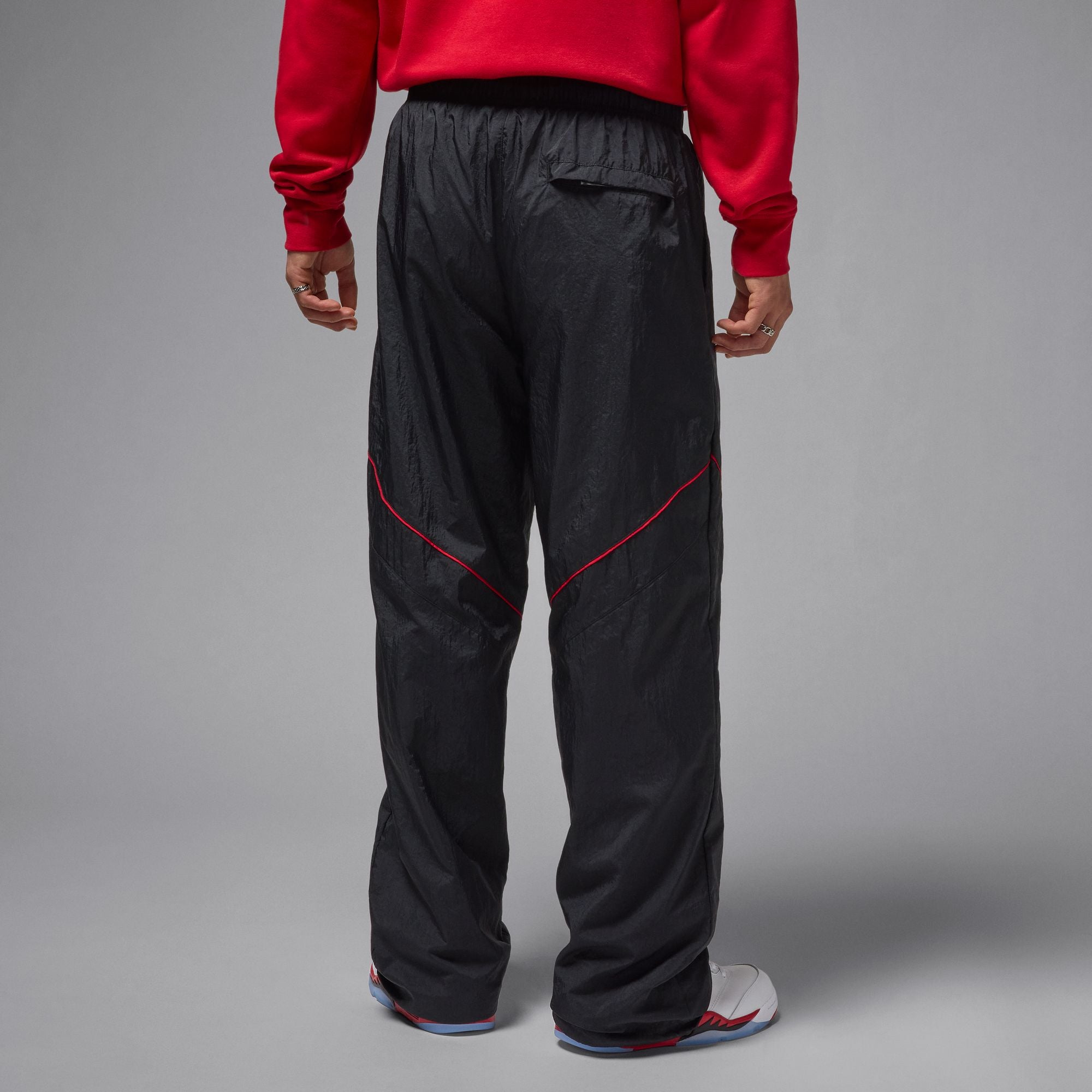 red and black jordan pants