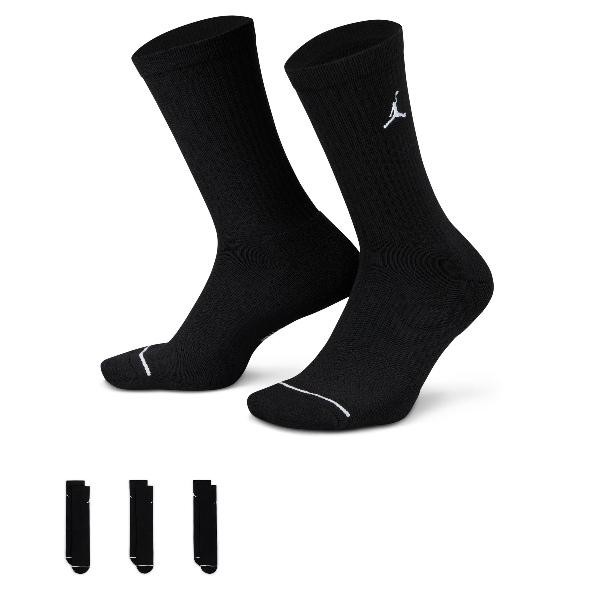 JORDAN UNISEX EVERYDAY CUSHIONED CREW SOCKS - 3 PACK