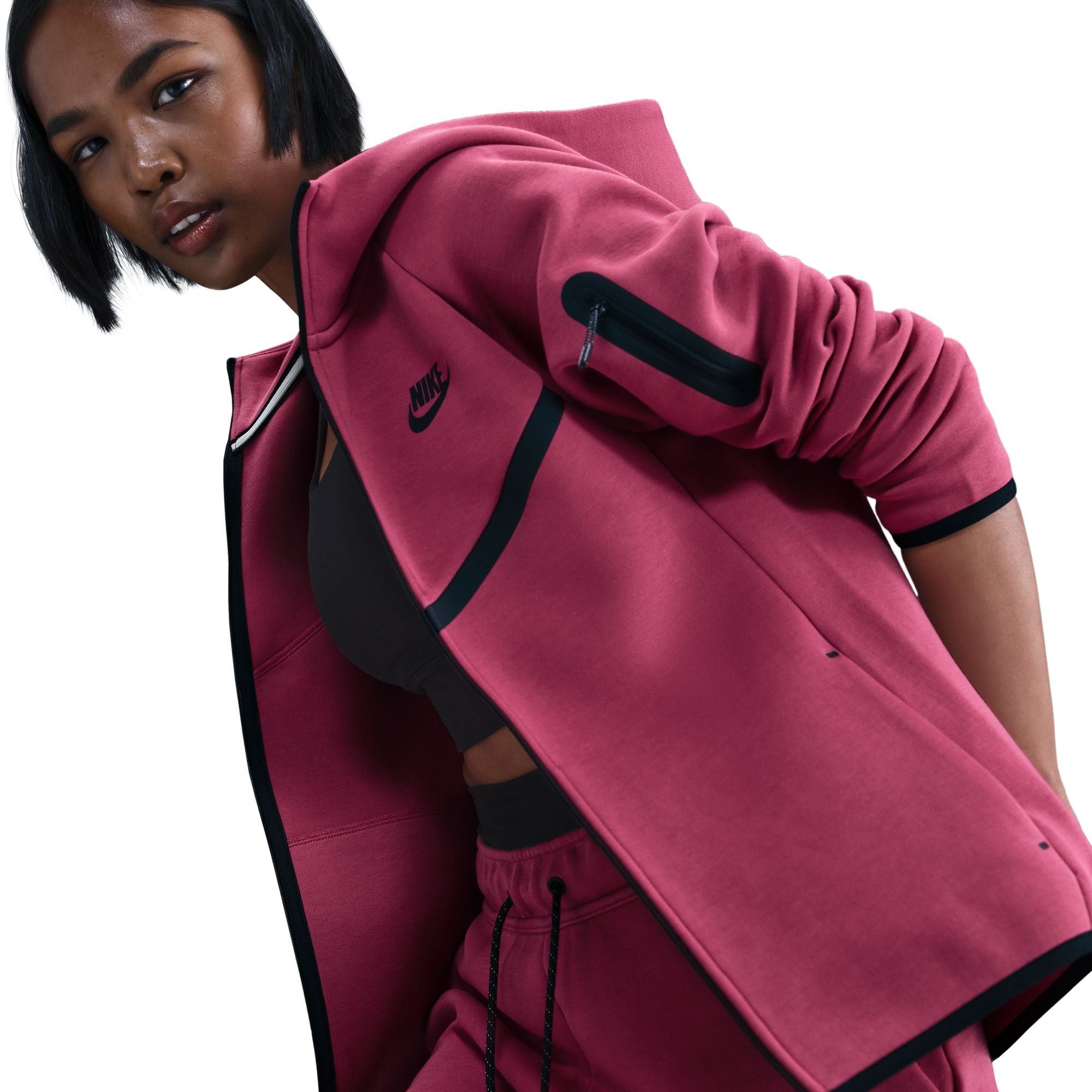NIKE WOMENS TECH FLEECE FULL ZIP HOODIE