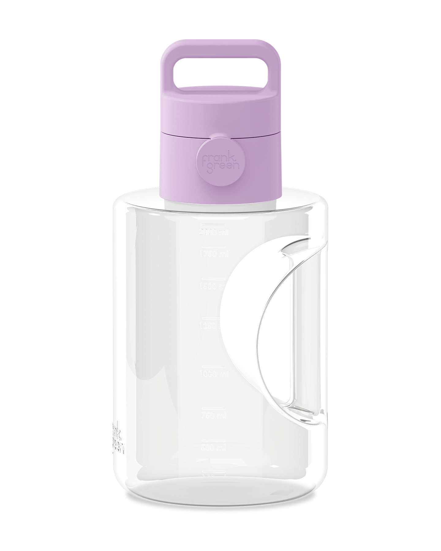 FRANK GREEN 68OZ TITAN REUSABLE BOTTLE CLEAR WITH GRIP & SIP LID LILAC HAZE