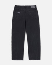 RYOKO RAIN SEIGAIHA JACQUARD DENIM JEANS - BLACK