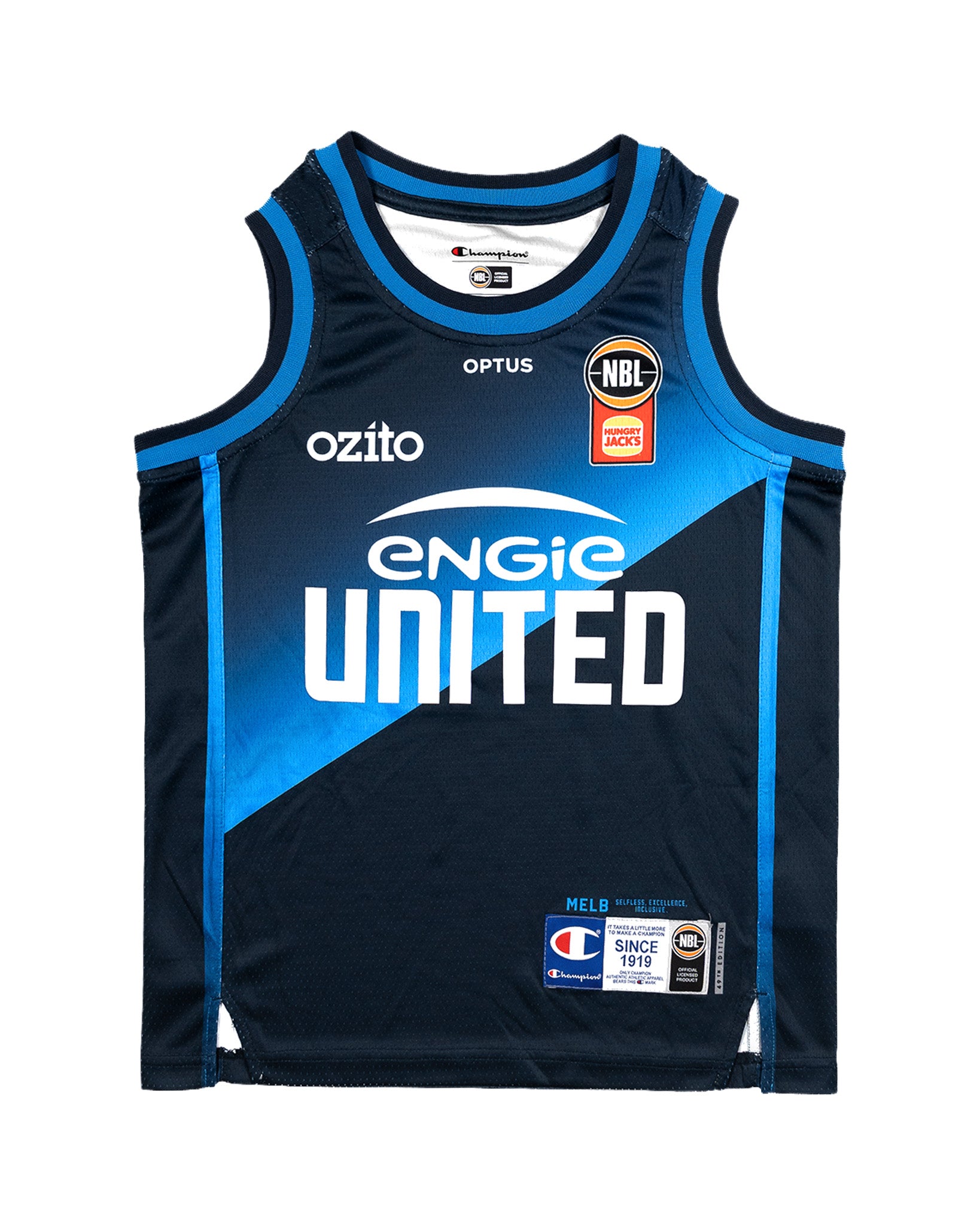 NBL MELBOURNE UNITED YOUTH PRIMARY JERSEY - BLANK