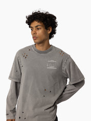 MITCHELL & NESS BULLS CHROMED MOCK LONG SLEEVE