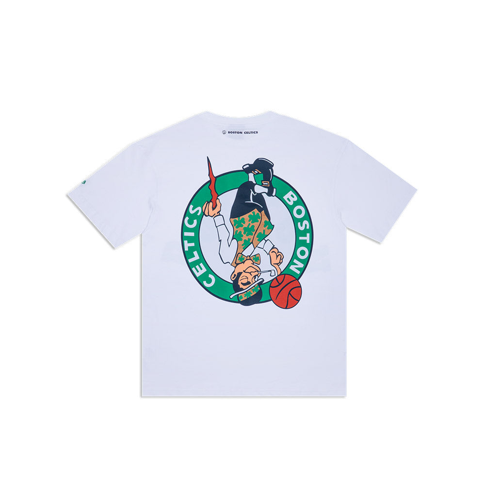 NEW ERA TEE UPSIDE DOWN BOSTON CELTICS WHI