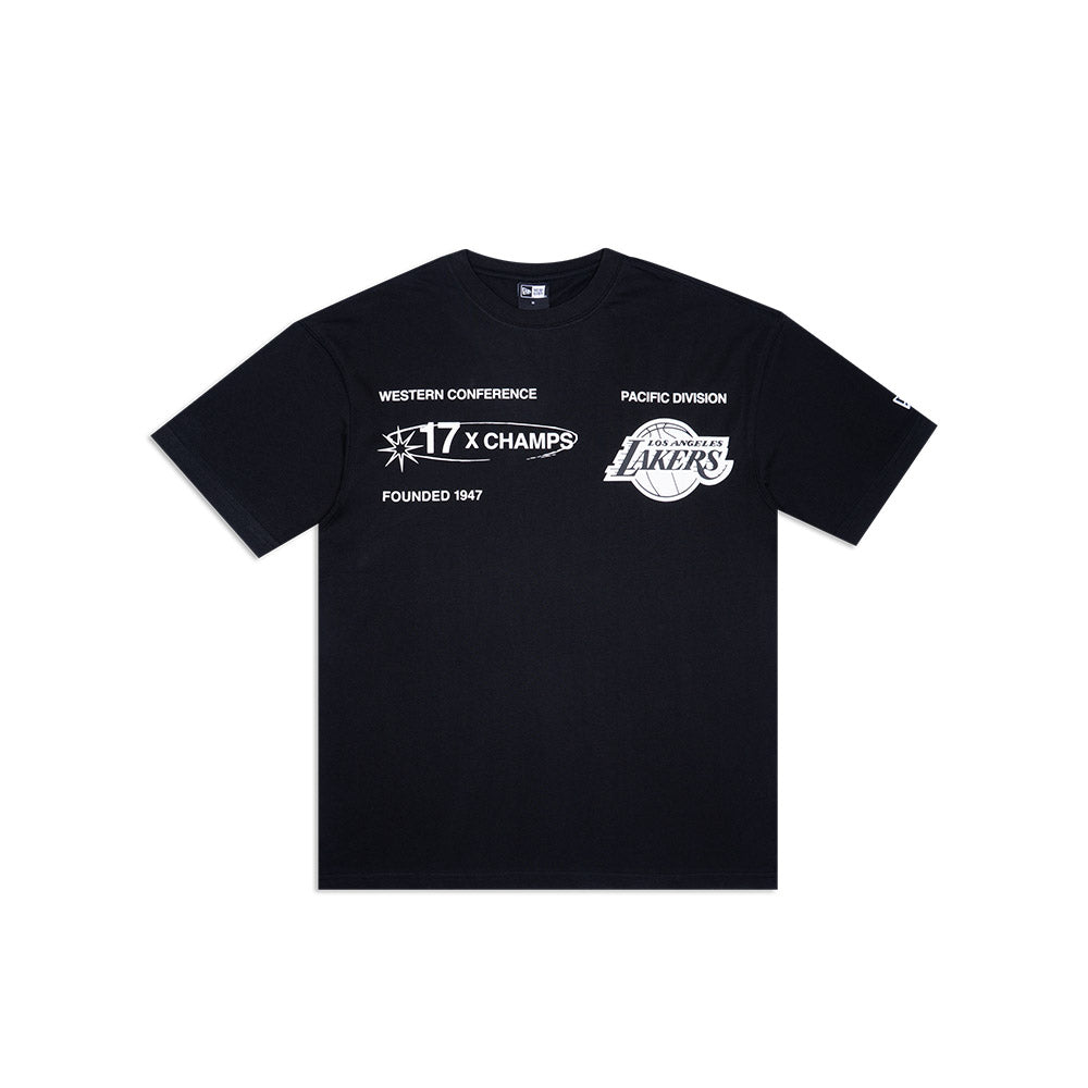 NEW ERA TEE X CHAMP LOS ANGELES LAKERS BLK WHI
