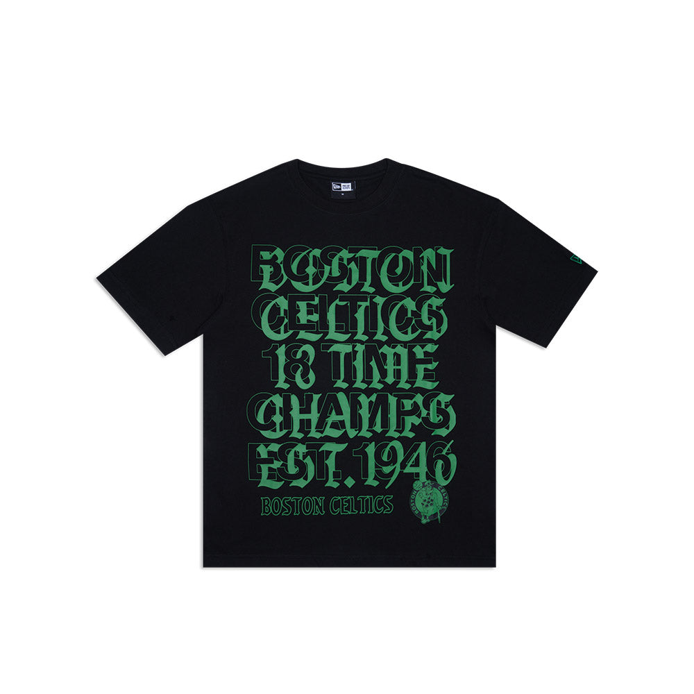 NEW ERA TEE OLD ENGLISH BOSTON CELTICS BLK